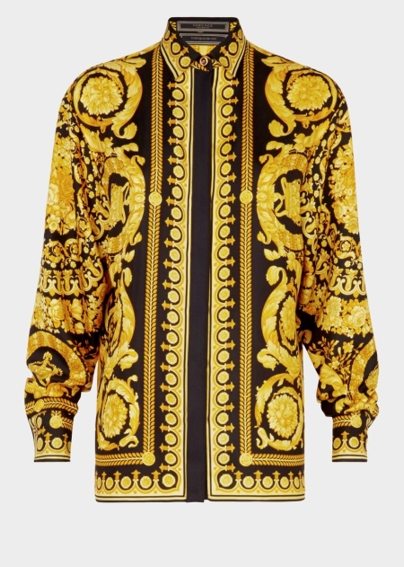 Versace Barocco FW'91 Print Silk Skjorta Dam - 406287MHA